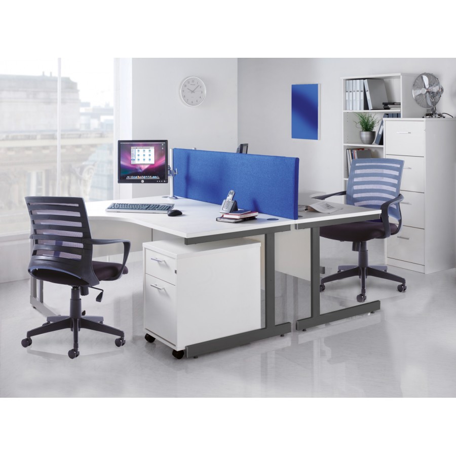 Harlow Straight Office Desk with Fixed Pedestal